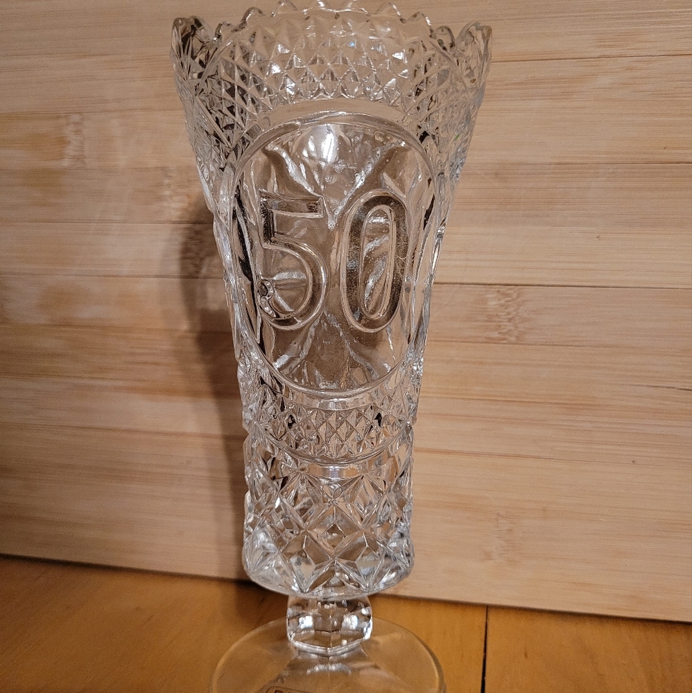 Vintage Enesco 24% PBO Lead Crystal Vase